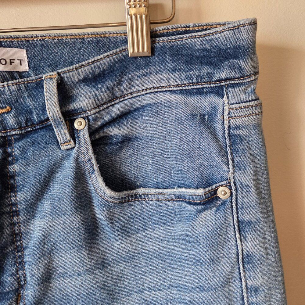 EUC LIKE NEW LOFT THE SKINNY RAW HEM STRETCH JEANS SIZE 31/12 WOMENS - Picture 4 of 14